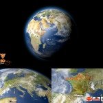 Habillage Vidéo 3D et zoom sur la terre Habillage Vidéo 3D et zoom sur la terre