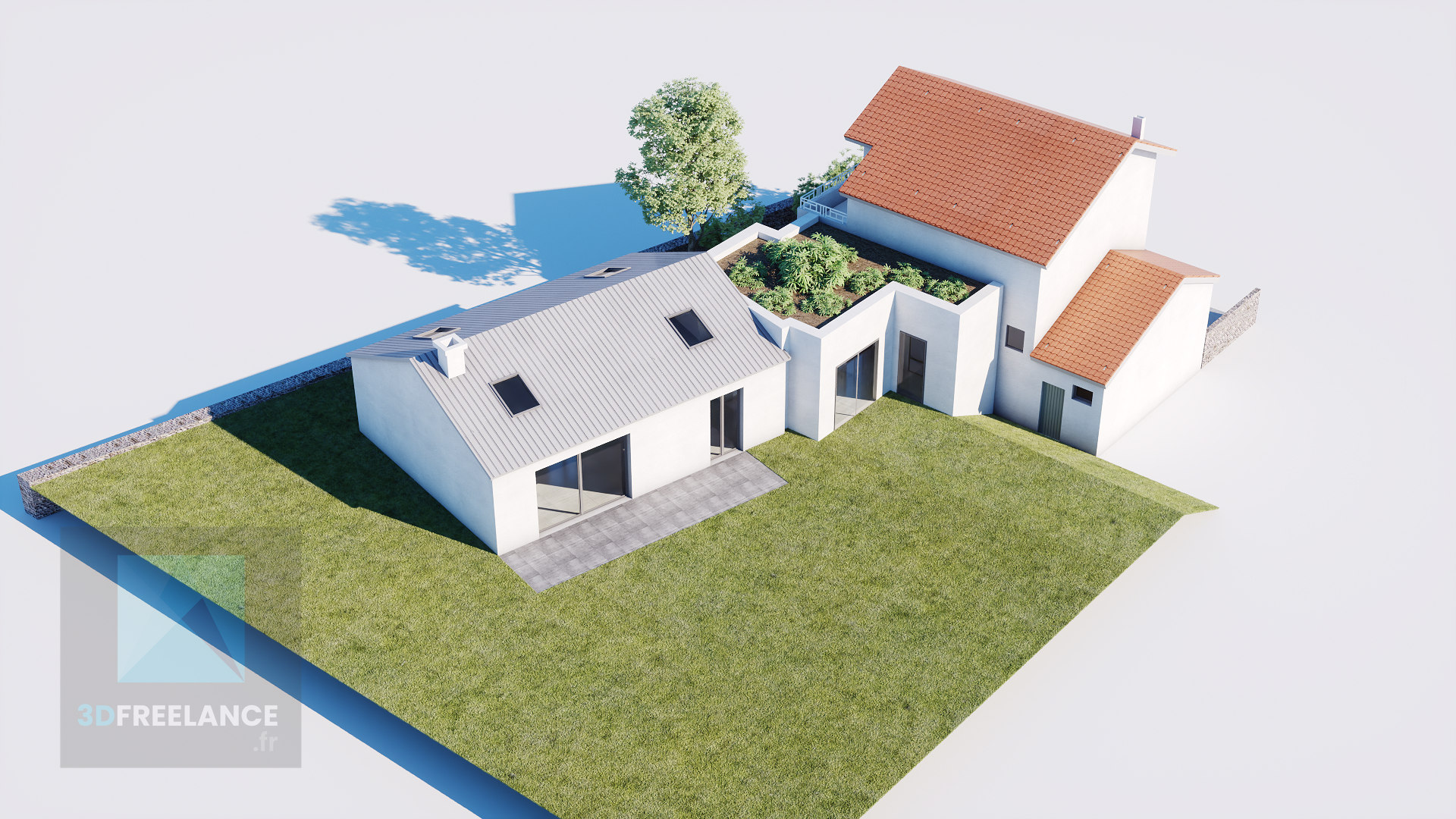 Plan 3D 360 degrés, maquette orbitale d'une maison - FREELANCE 3D