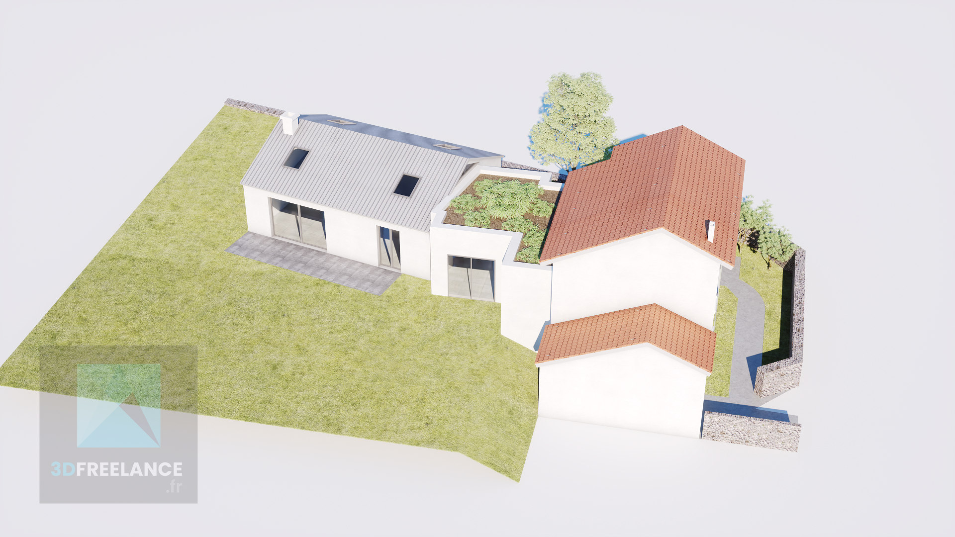 Plan 3D 360 degrés, maquette orbitale d'une maison - FREELANCE 3D