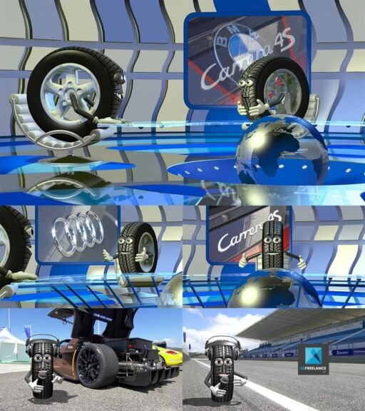 animation 3d Michelin personnages 3d