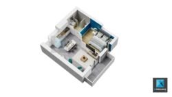 axonométrie 3d appartement Auvergne-Rhône-Alpes Isère