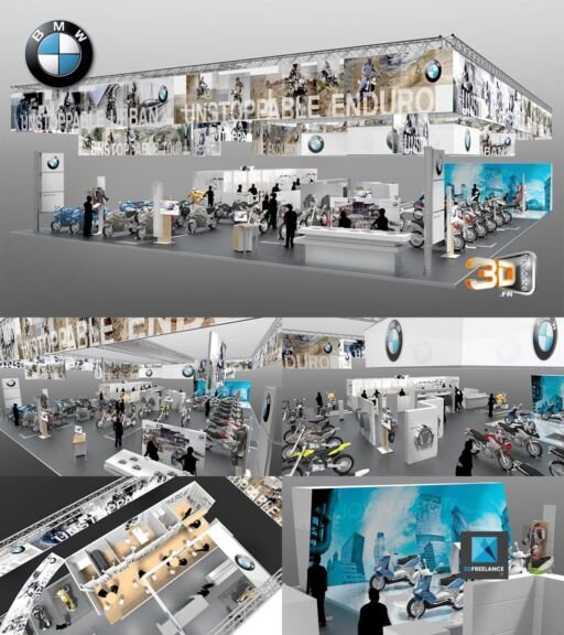 Conception d'un showroom pour BMW au salon de la moto 2014 | Agence: esagency