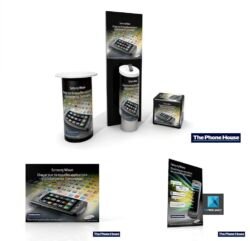 Borne de demonstration, présentoire pour téléphones et PLV