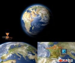 Habillage Vidéo 3D et zoom sur la terre