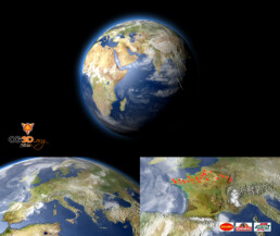 Habillage Vidéo 3D et zoom sur la terre