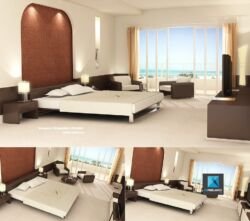 Projet Hotelier - Illustration d'une chambre en 3D à Dubai | infographiste 3d architecture