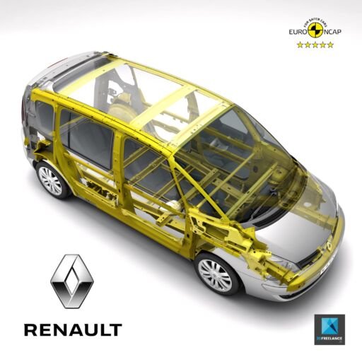 Structure renforc&eacute;e sur Renault Espace en Infographie 3D