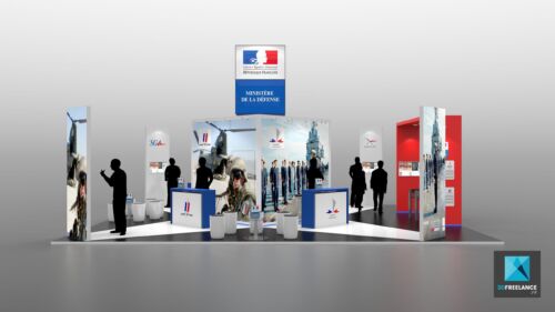 concepteur 3d freelance stand pour salon ministere de la defense