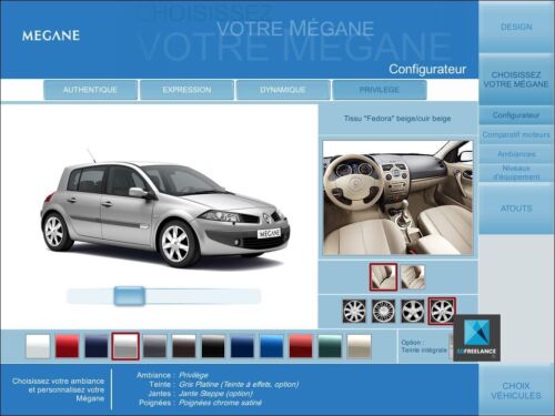 Création d'un Configurateur 3D pour la Megane 4 portes | Client: Renault | Agence: Publicis
