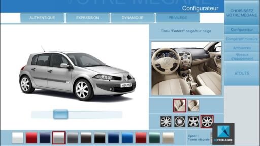 Création d'un Configurateur 3D pour la Megane 4 portes | Client: Renault | Agence: Publicis