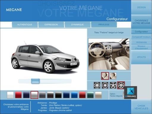 Création d'un Configurateur 3D pour la Megane 4 portes | Client: Renault | Agence: Publicis