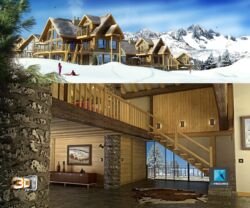 rendu 3d chalet
