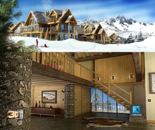 rendu 3d chalet