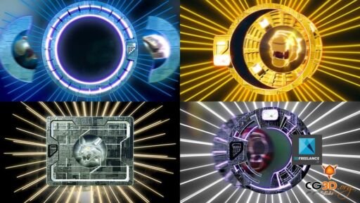 Portes animées en graphisme 3D