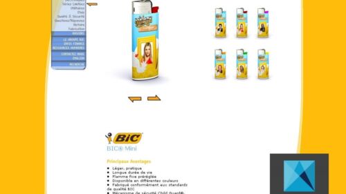 Conception d'un Configurateur 3D de briquet BIC la ferme célébrité | Client: BIC France