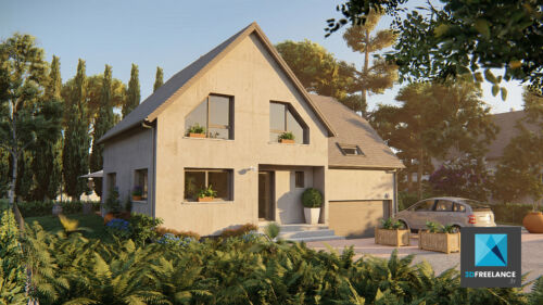 image 3D immobilière de maison - freelance 3D