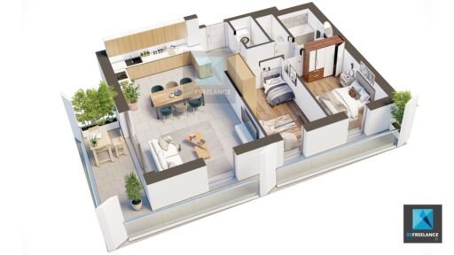 image 3d shoebox appartement