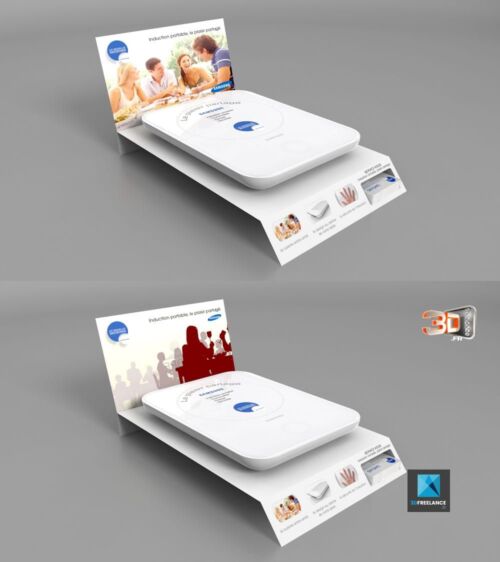 Création d'une PLV en infographie 3D pour une plaque à induction portable