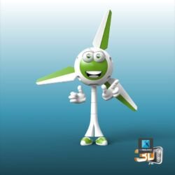 mascotte 3d sdbe éolienne