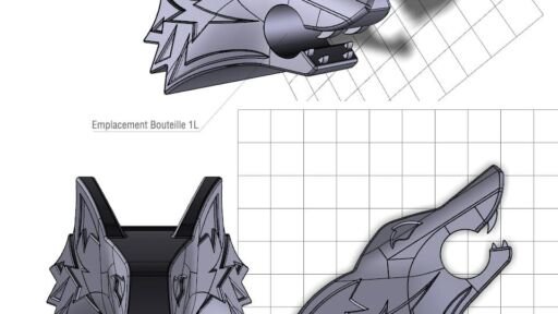 Modélisation CAO d'un porte bouteille de Vodka pour Eristoff