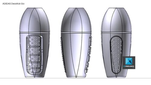 Modélisation CAO des différents designs du nouveau Déostick ADIDAS