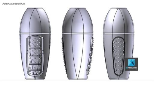 Modélisation CAO des différents designs du nouveau Déostick ADIDAS