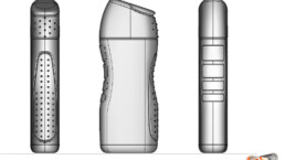 Modélisation CAO des différents designs du nouveau gel douche ADIDAS