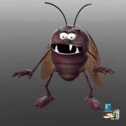 Personnage Cafard modélisé et animé en 3D