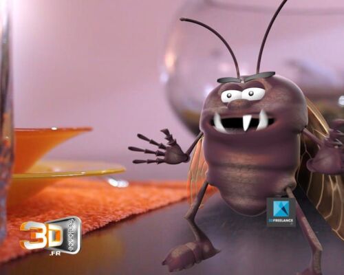 Personnage Cafard en 3D