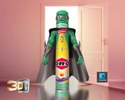 oro super héro animation 3d - publicité 3D