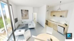 perspective 3d appartement - sejour - freelance immobilier