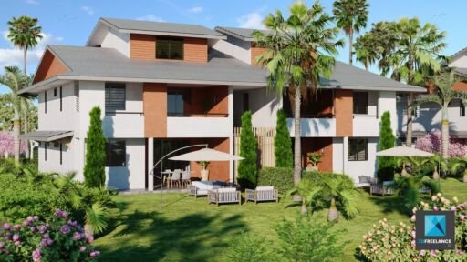 perspective 3D residence Guyane - infographiste