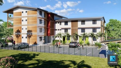 perspective 3d architecture - immeuble résidentiel Guyane