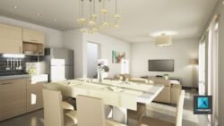perspective 3d de villa séjour salon freelance 3d