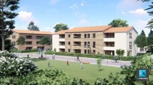 perspective 3d immobilier - résidence domaine de la tour - freelance 3d