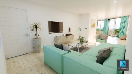 perspective 3d living room