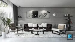 perspective 3d sejour salon - designer intérieur freelance