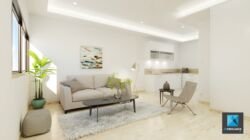 Infographiste 3D home staging - perspective 3d séjour - salon - salle à manger