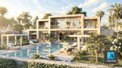 perspective 3d villa ile maurice - mauritius