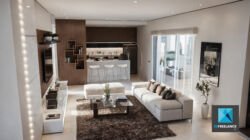 perspectivisme 3d - appartement - séjour - résidence orgue