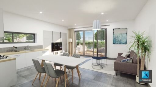 image 3d séjour - Grenoble immobilier