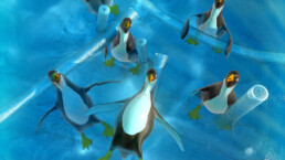 modélisation 3d pingouins en infographie 3d - freelance