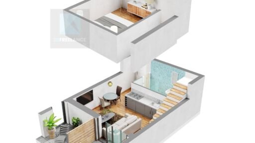 plan 3d appartement - axonométrie
