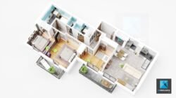 plan meublé 3d appartement