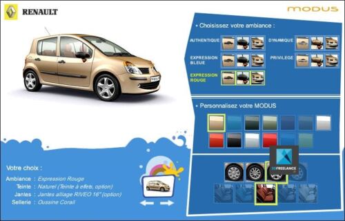 Réalisation d'un Configurateur 3D Modus | Client: Renault | Agence: Publicis