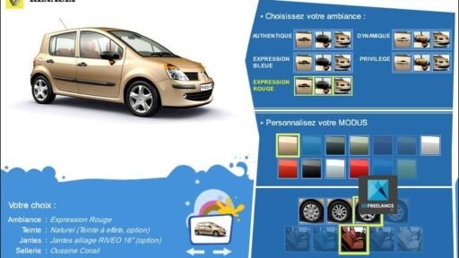 Réalisation d'un Configurateur 3D Modus | Client: Renault | Agence: Publicis