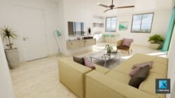 rendu 3d séjour - appartement Guyane