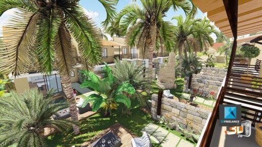 Résidence de vacances en 3D - Albion (Ile Maurice) | Infographiste Architecture