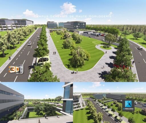 Campus en infographie 3D images de synthése