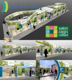 Designer du pavillon Region Pays de la Loire au salon de l'agriculture - Stand de foire - Agence: Decopros